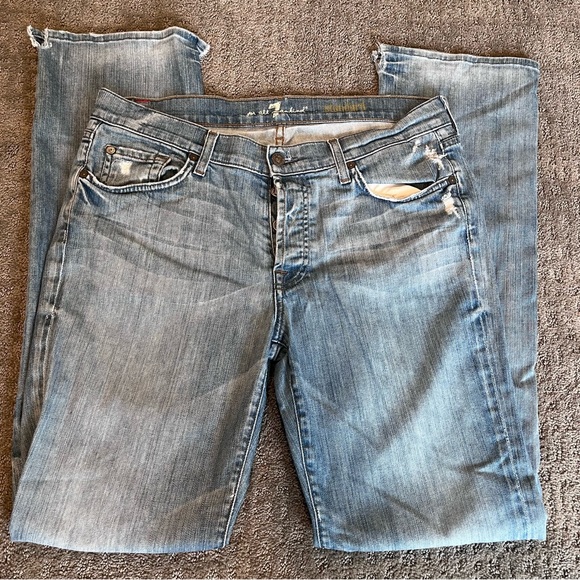 Men’s 7 For All Mankind Distressed Denim - 34 Waist - Picture 2 of 9